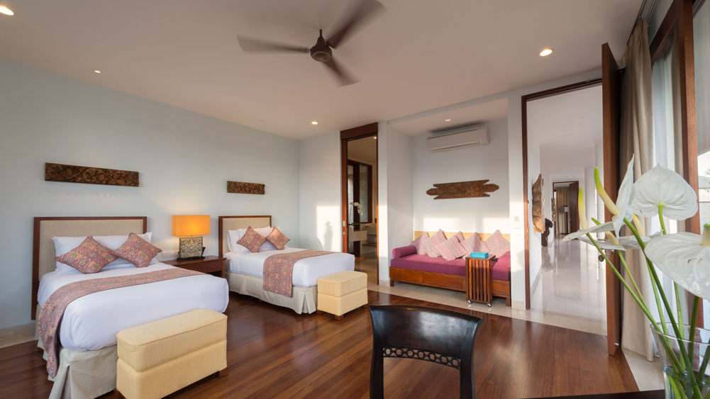 Pandawa Cliff Estate - Villa Marie - Downstairs twin bedroom